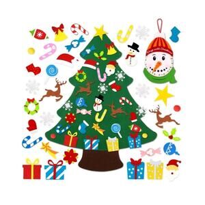 DIY Felt Christmas Tree Set, 3.2 Ft Felt Christmas Tree with 34 Ornaments s7